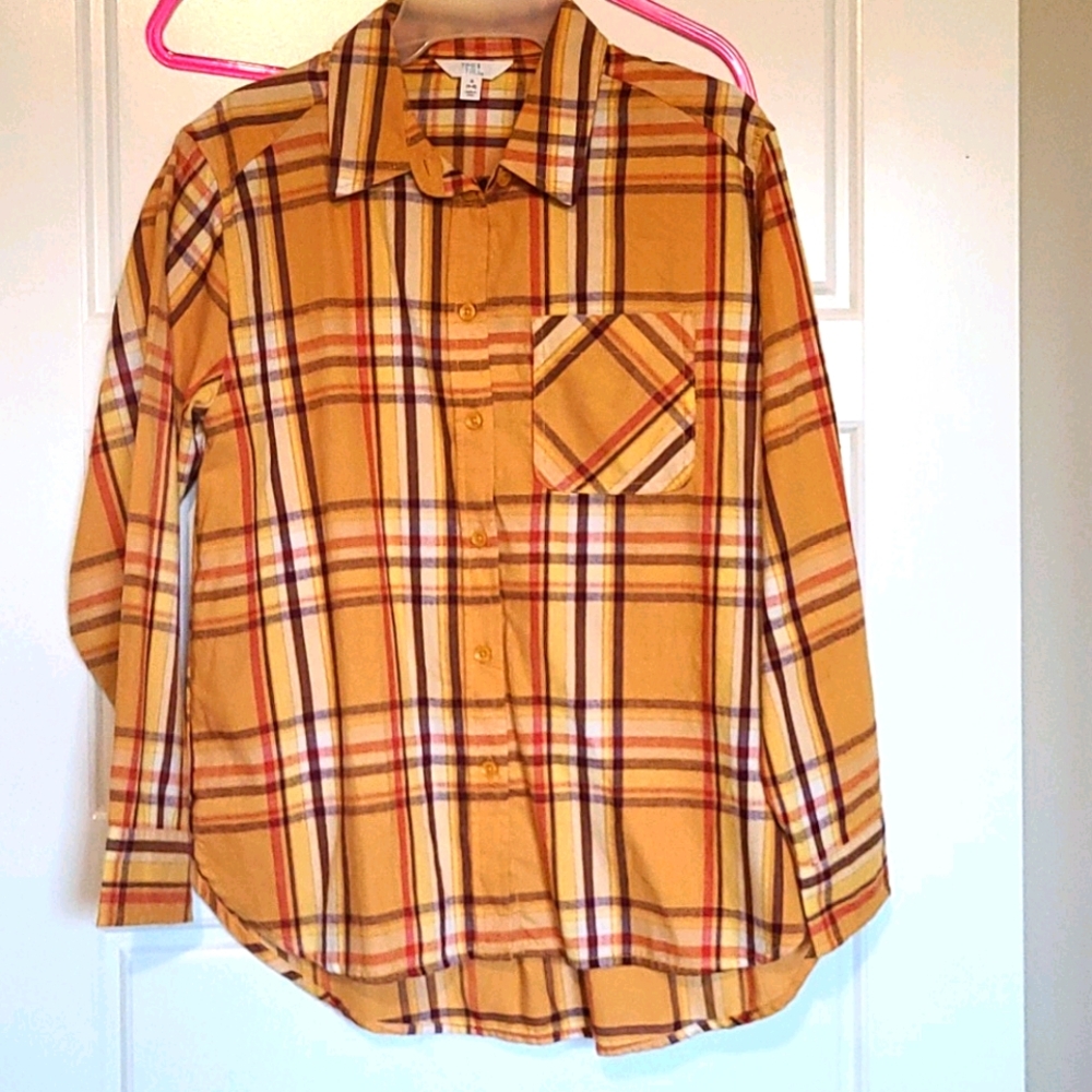 New Womens Plaid Long Sleeve Flannel